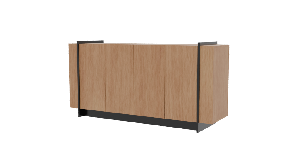 Stylish Wooden Storage Cabinet 3D - Professional 3D Model Render 12