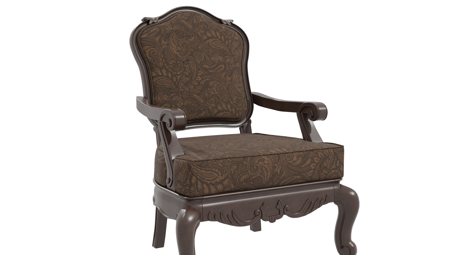 Vintage Elegant Upholstered Armchair 3D Model - Professional 3D Model Render 10