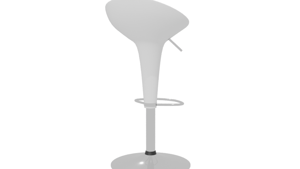 Stylish White Bar Stool 3D - Professional 3D Model Render 6