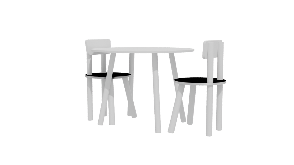 White Round Kids Table 3D - Professional 3D Model Render 12