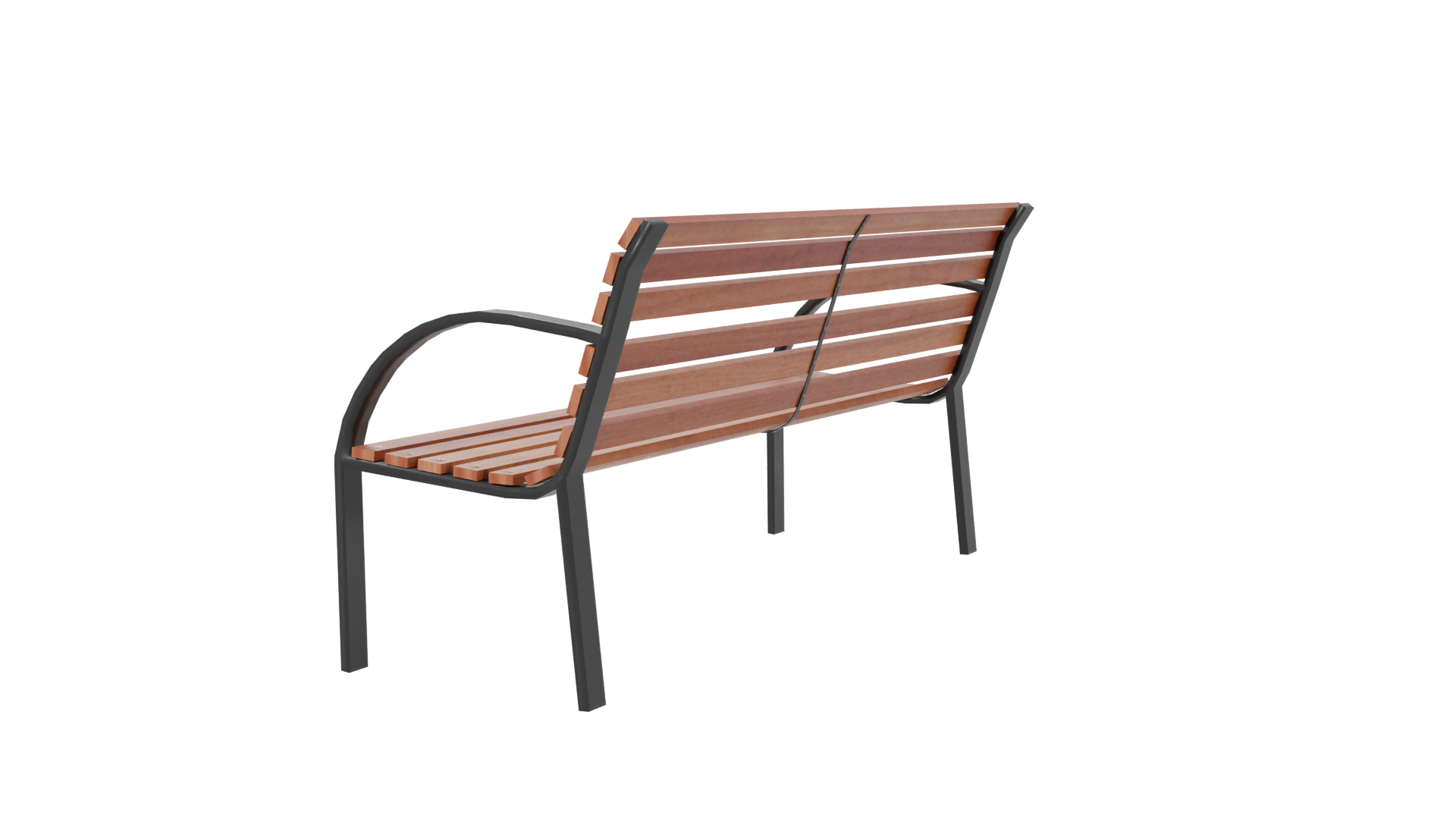 Elegant Outdoor Park Bench 3D - Professional 3D Model Render 6