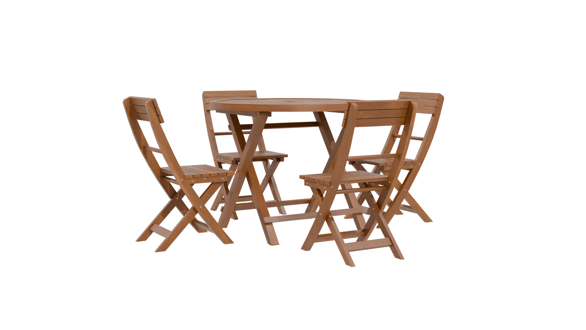Stylish Wooden Dining Set 3D - Professional 3D Model Render 4