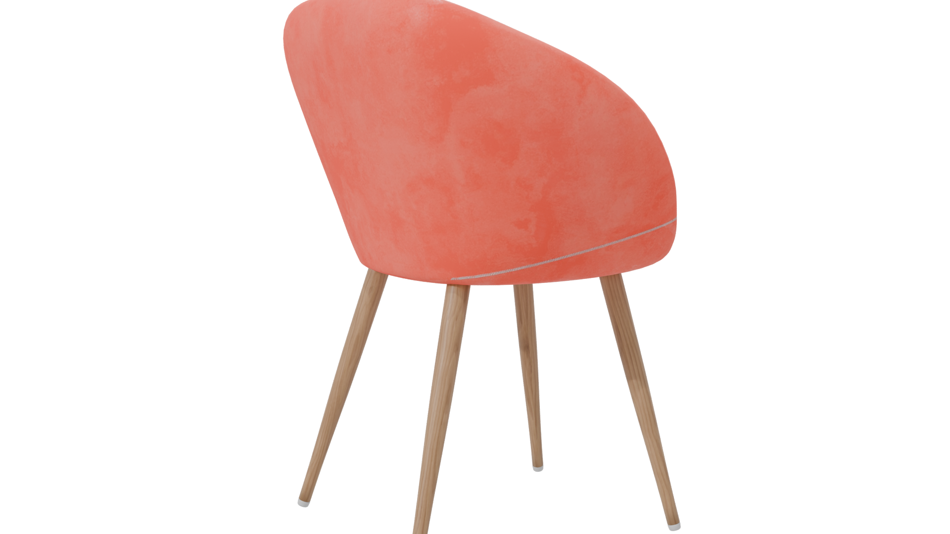 Modern Coral Accent Chair 3D - Professional 3D Model Render 7