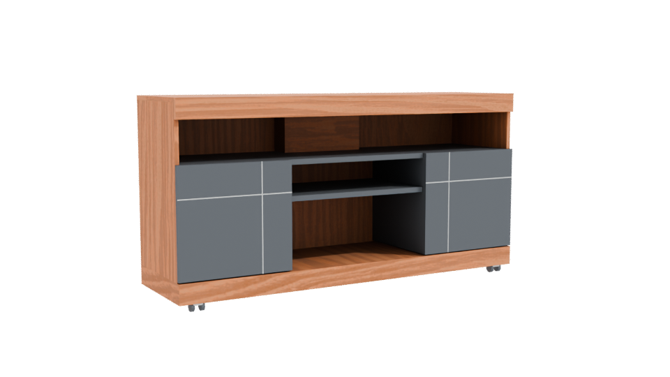 Stylish Wooden Media Console 3D - Professional 3D Model Render 10