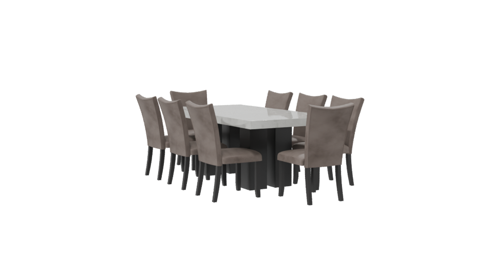 Rectangular Marble Dining Table 3D - Professional 3D Model Render 7