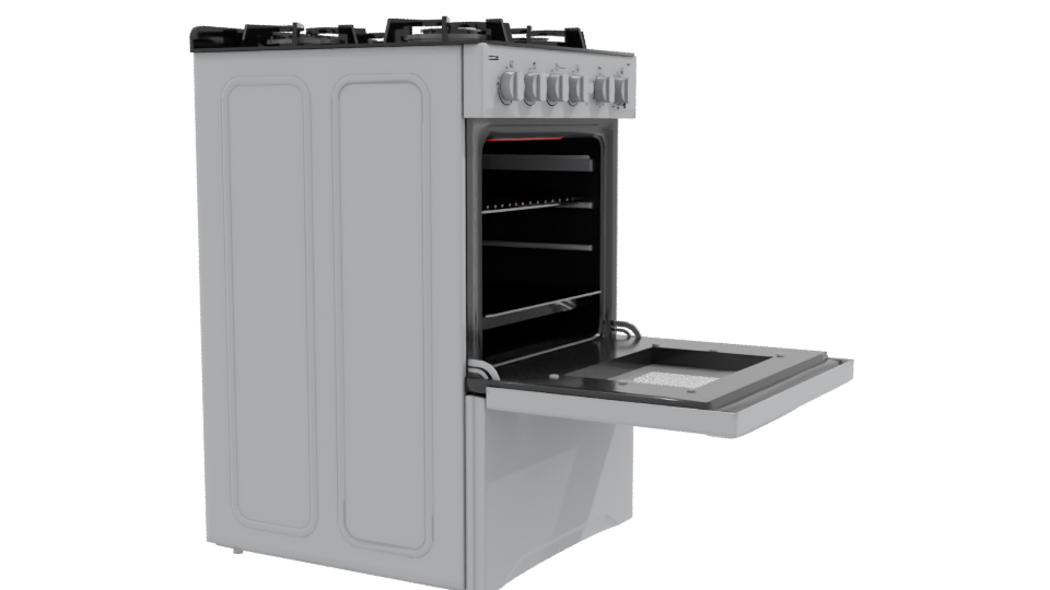 Sleek Stainless Steel Gas Range Oven 3D Model - Professional 3D Model Render 9