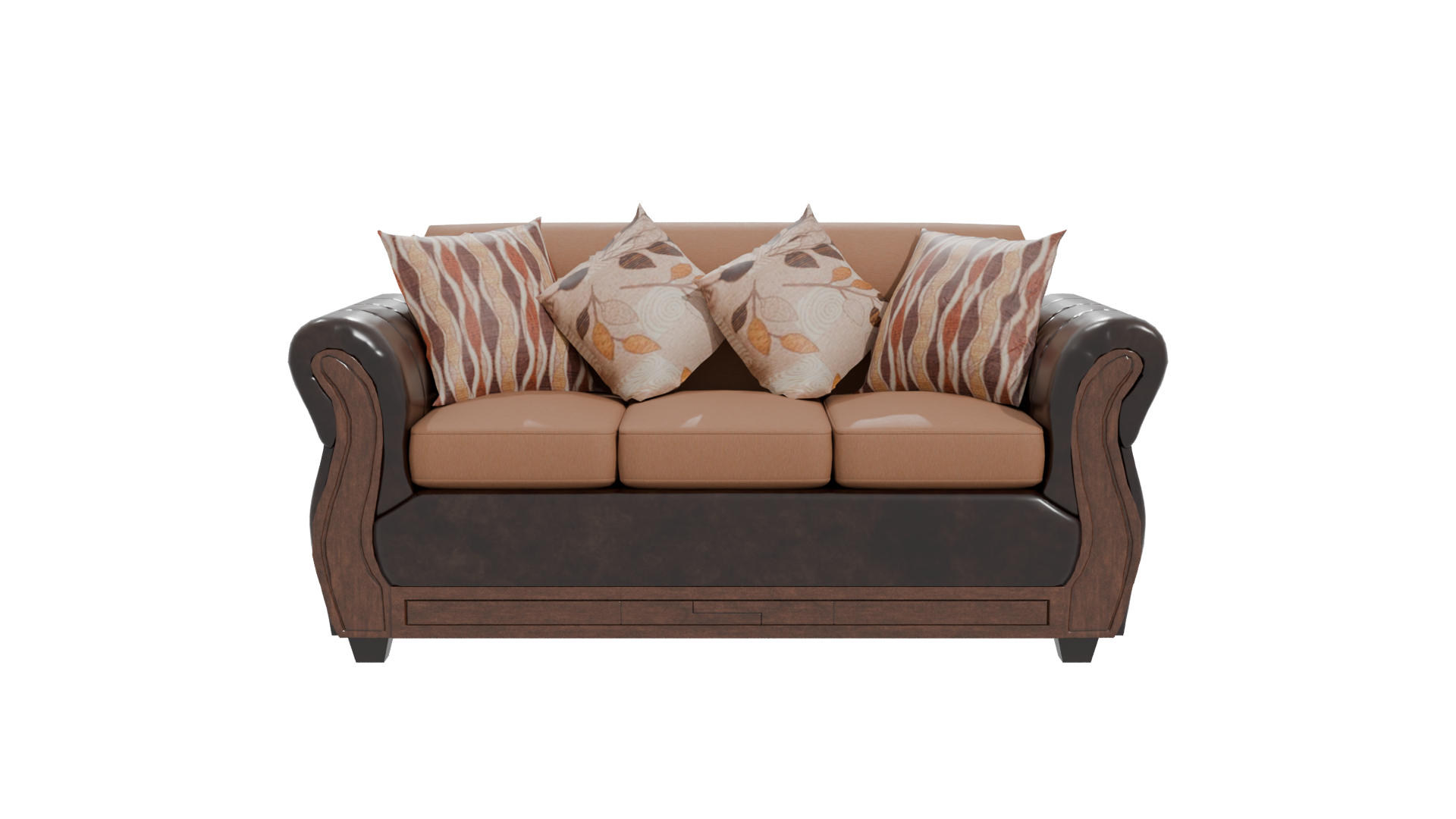 Elegant Brown Sofa 3D Model - Professional 3D Model Render 11