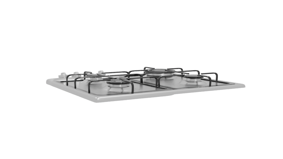 Sleek Gas Cooktop Model 3D - Professional 3D Model Render 4