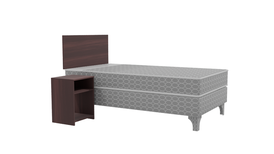 Stylish Single Bed 3D Model - Professional 3D Model Render 9