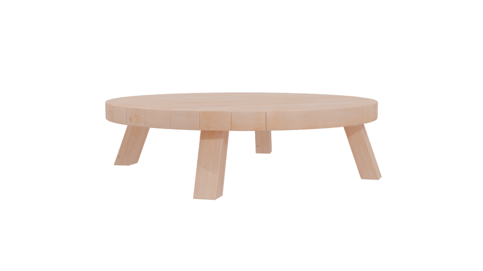 Contemporary Wooden Coffee Table 3D Model - Professional 3D Model Render 4