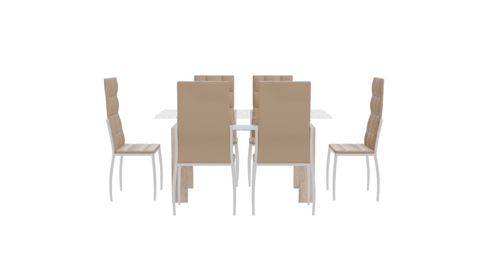 Modern Dining Table Set 3D - Professional 3D Model Render 11
