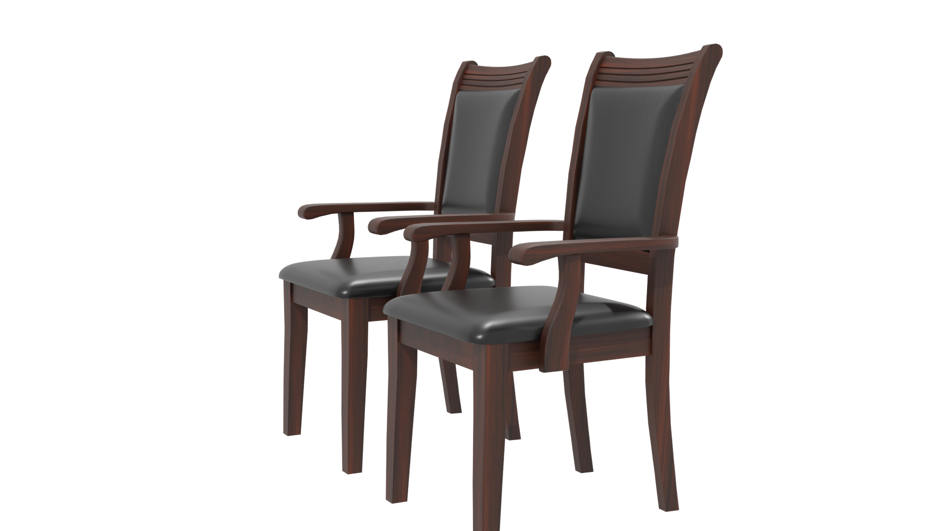 Elegant Black Upholstered Dining Chairs - Professional 3D Model Render 28