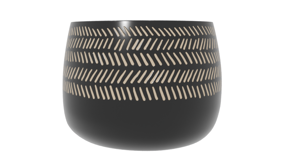 Stylish Ceramic Planter with Modern Cutout Design - Professional 3D Model Render 6