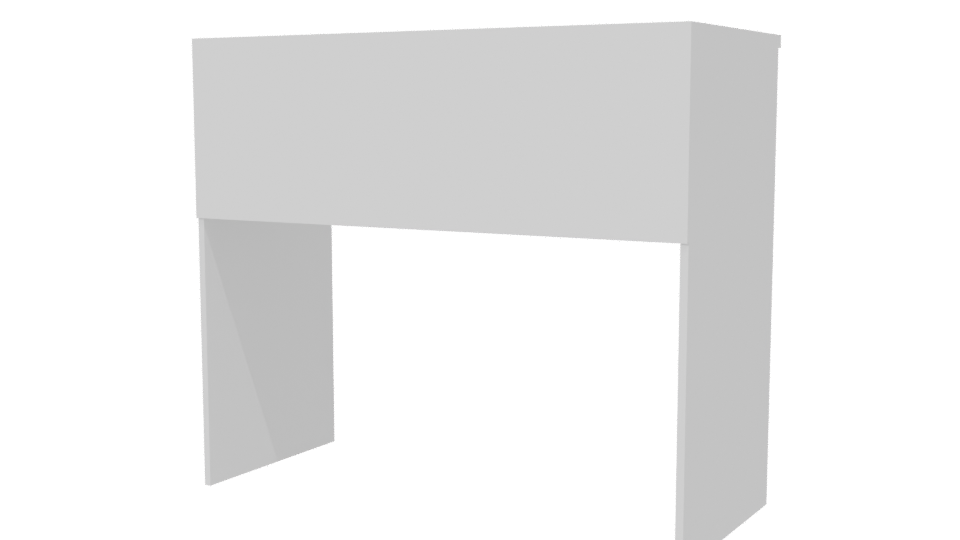 Minimalist White Desk Model - Professional 3D Model Render 6