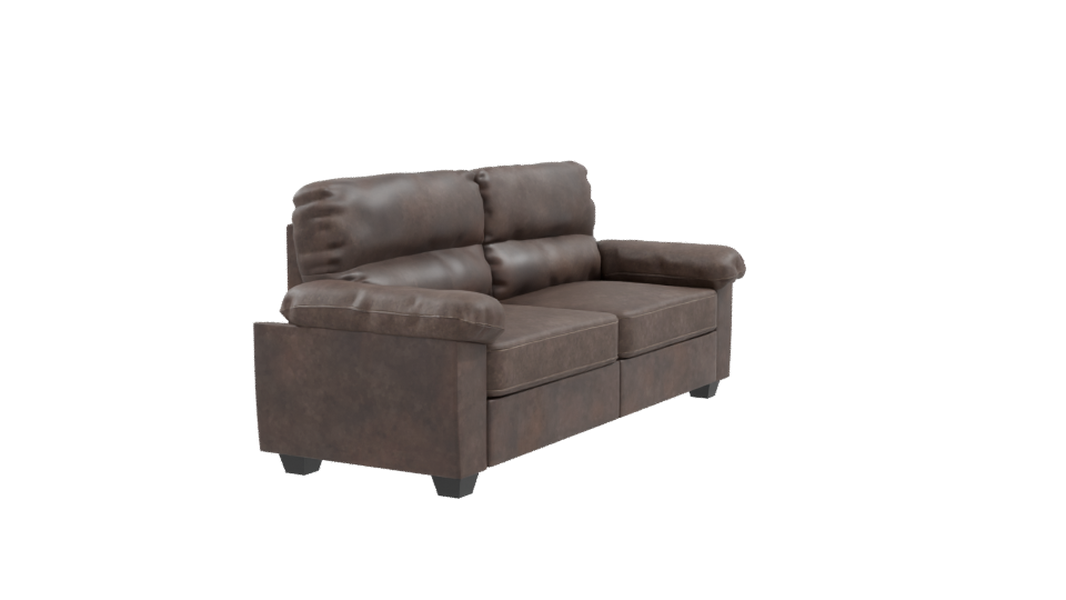 Stylish Brown Leather Sofa 3D - Professional 3D Model Render 9
