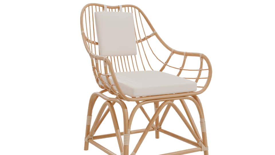 Stylish Rattan Lounge Chair 3D - Professional 3D Model Render 10