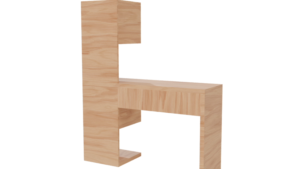 Modern Wooden Desk Model 3D - Professional 3D Model Render 6