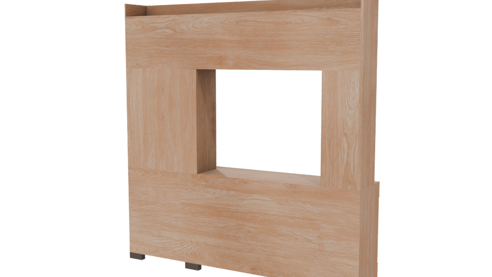 Stylish Wooden Media Console 3D - Professional 3D Model Render 6