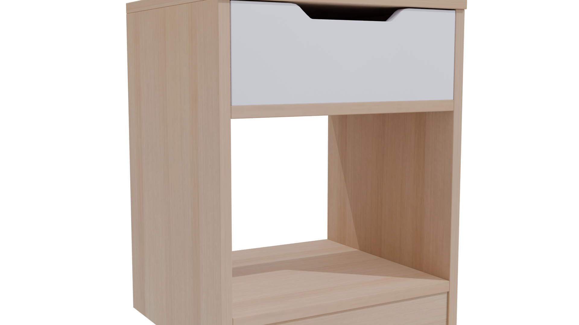 Minimalist Wooden Nightstand Model - Professional 3D Model Render 10