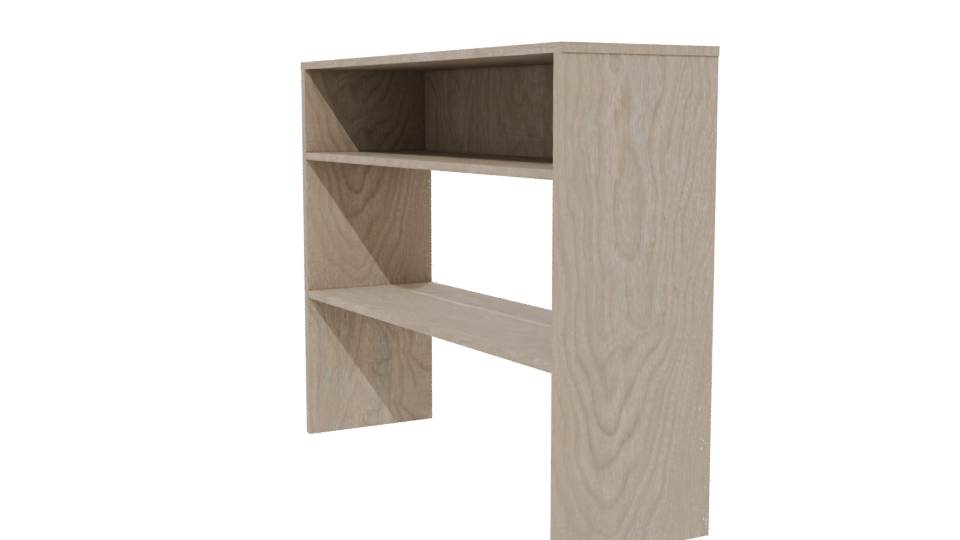Stylish Wooden Shelf Display 3D - Professional 3D Model Render 13