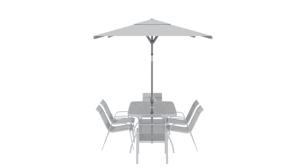 Stylish Outdoor Dining Set with Canopy 3D Model - Professional 3D Model Render 2