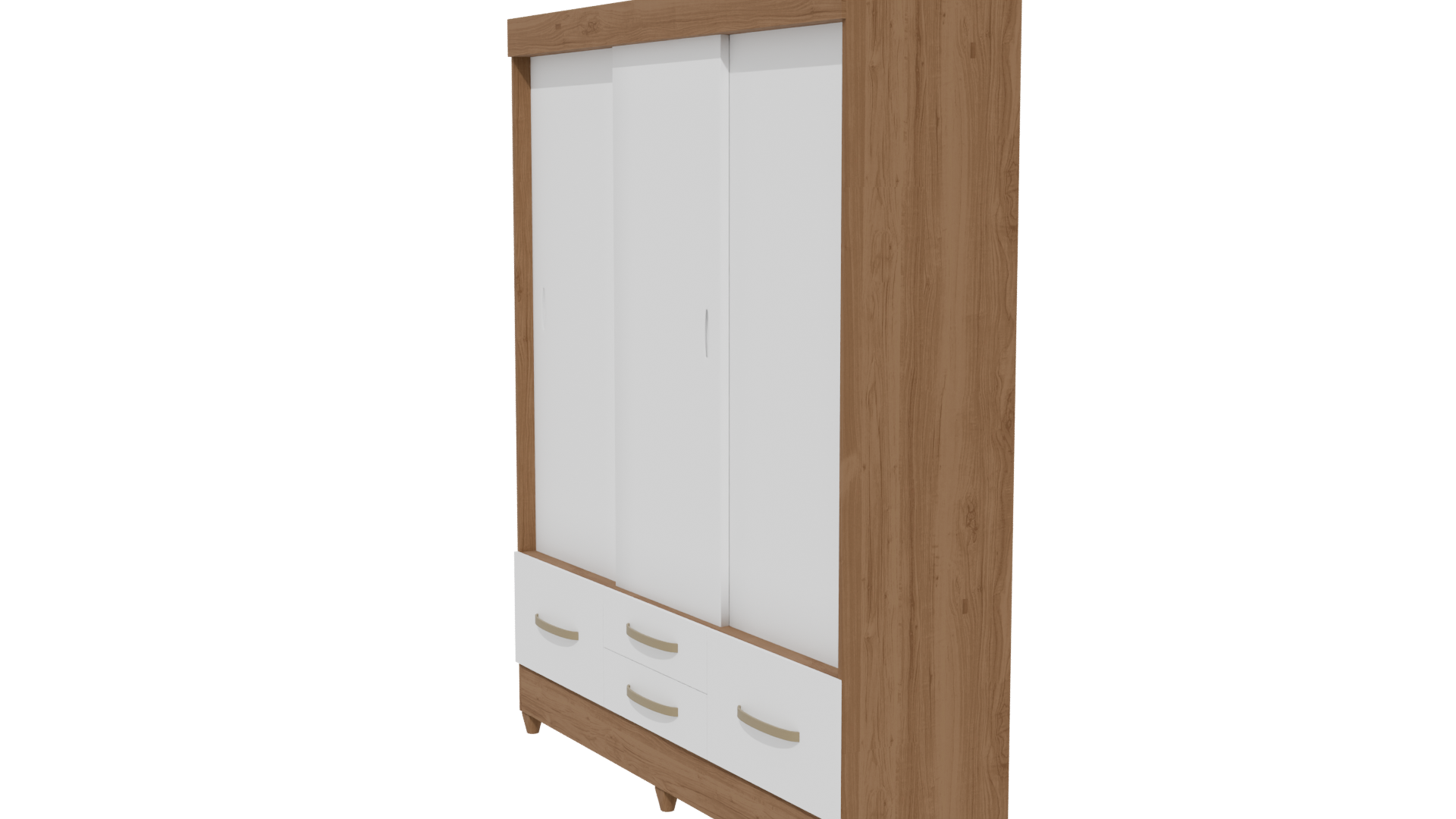 Elegant Wooden Wardrobe 3D Model - Professional 3D Model Render 13