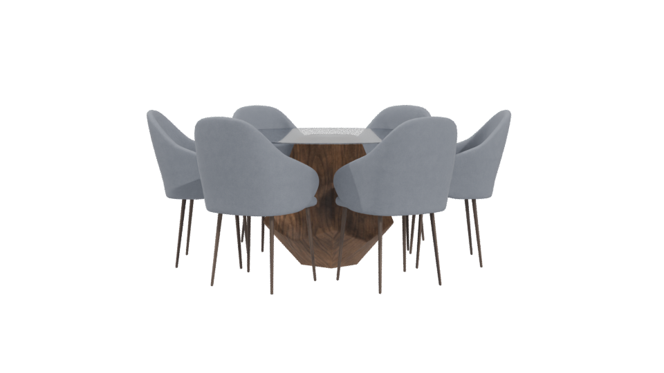 Round Dining Table Set 3D - Professional 3D Model Render 4