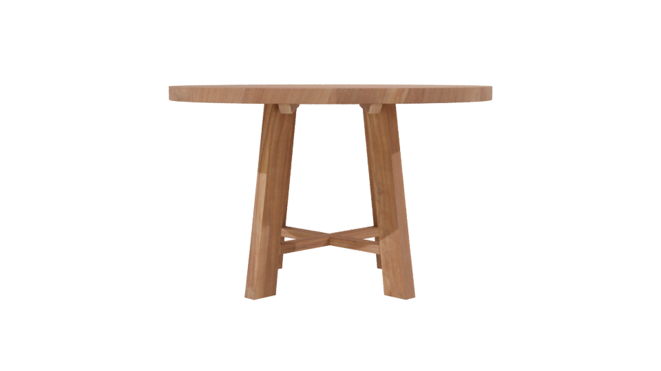Stylish Round Wooden Dining Table - Professional 3D Model Render 2