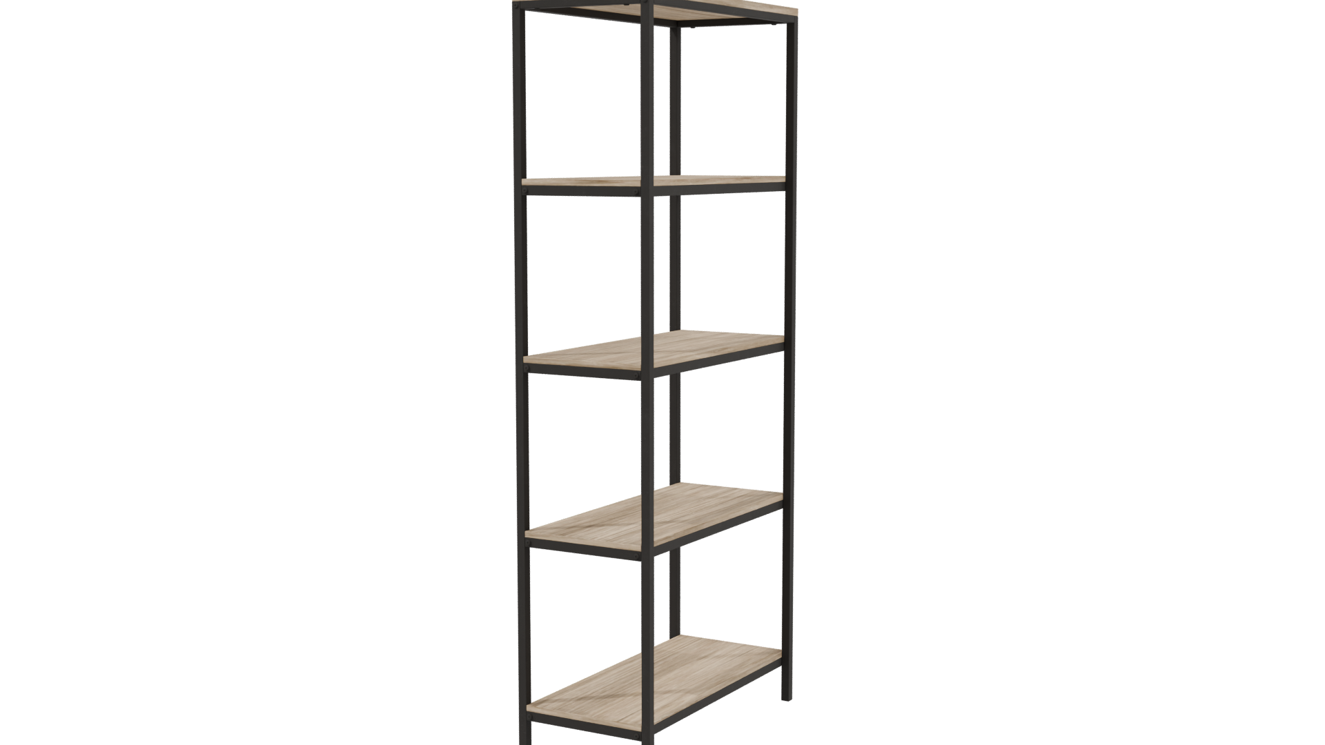Contemporary Wooden Bookshelf 3D Model - Professional 3D Model Render 3