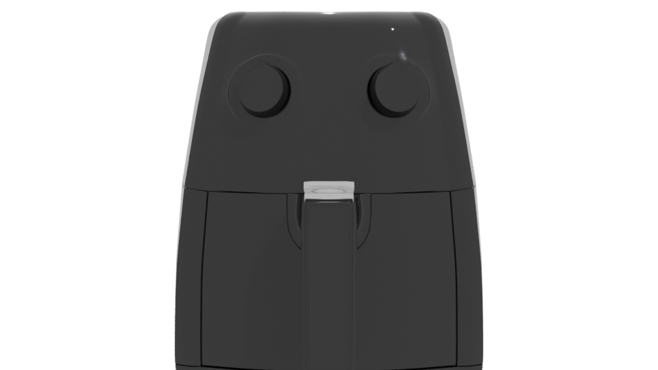 Stylish Black Air Fryer 3D Model for Kitchen Scenes - Professional 3D Model Render 11