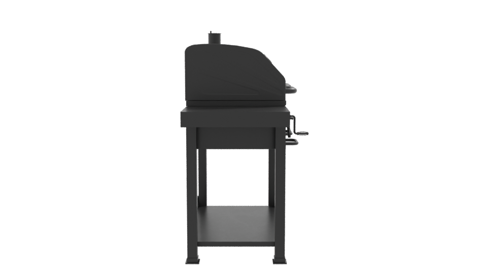 Stylish Dual Chamber BBQ Grill 3D Model - Professional 3D Model Render 8