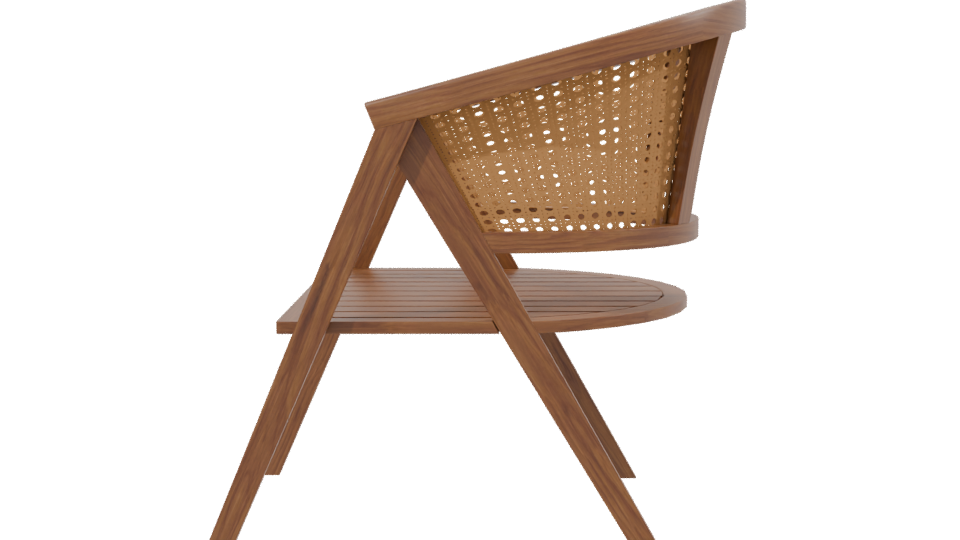 Contemporary Wooden Dining Chair 3D Model - Professional 3D Model Render 2