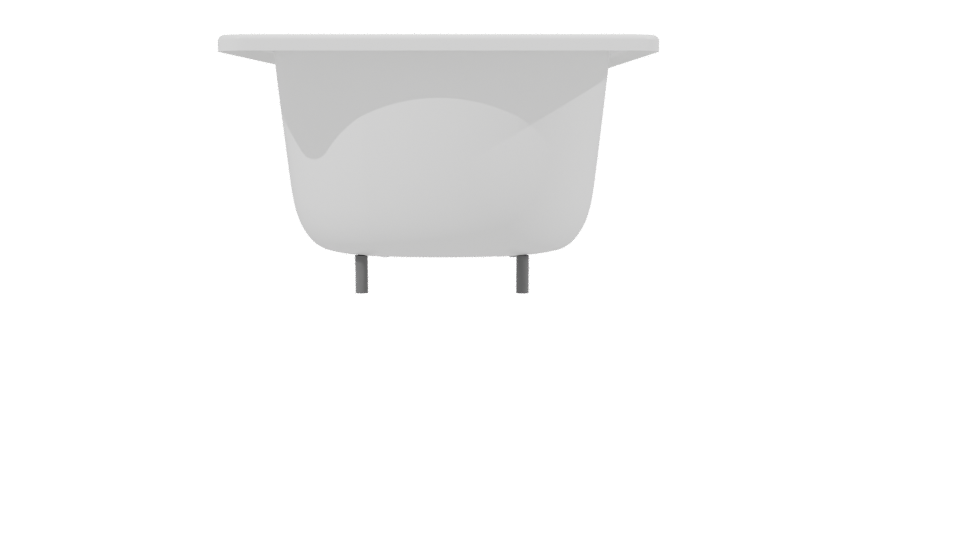 Elegant White Bathtub Model 3D - Professional 3D Model Render 2