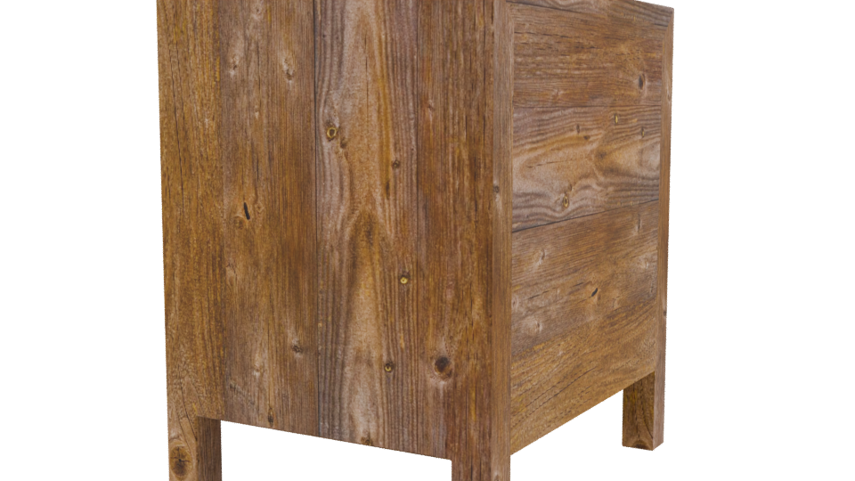 Rustic Wooden Nightstand 3D Model - Professional 3D Model Render 3