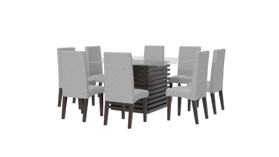 Stylish Glass Top Dining Set - Professional 3D Model Render 6