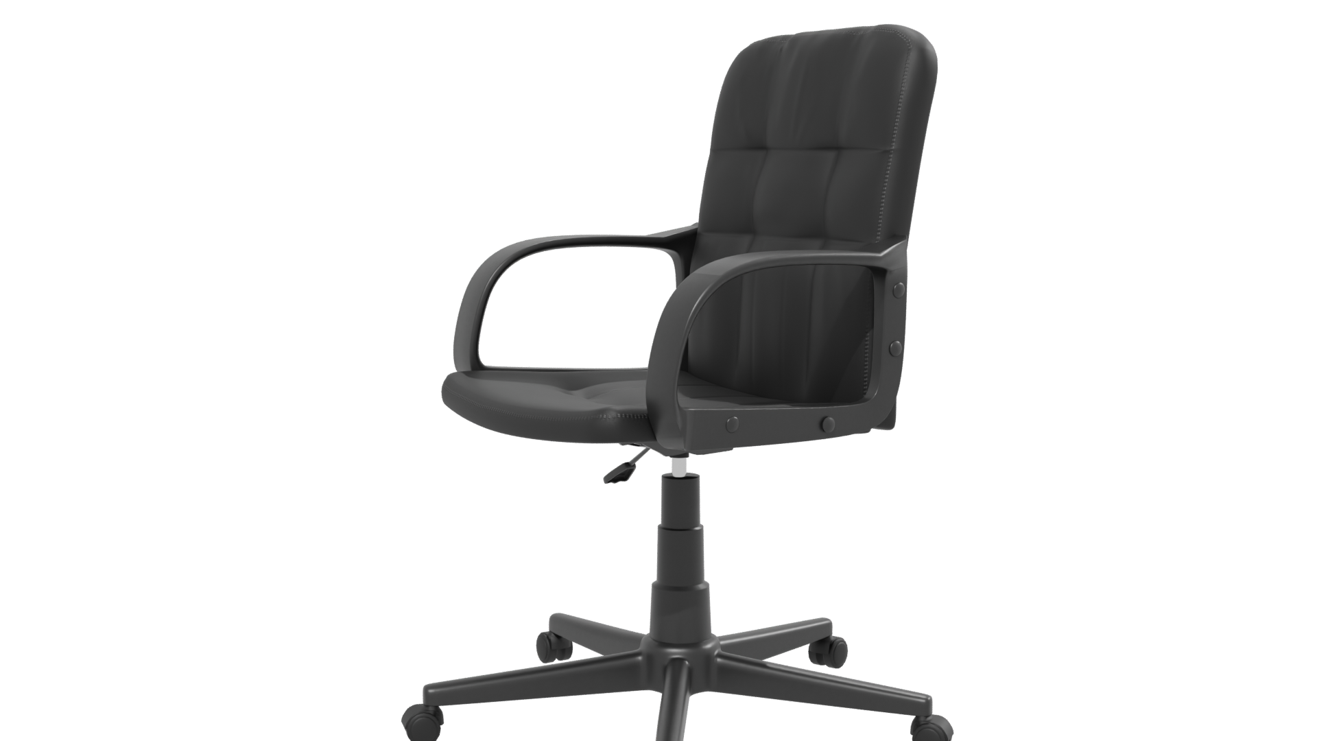 Elegant Black Leather Office Chair 3D Model - Professional 3D Model Render 13