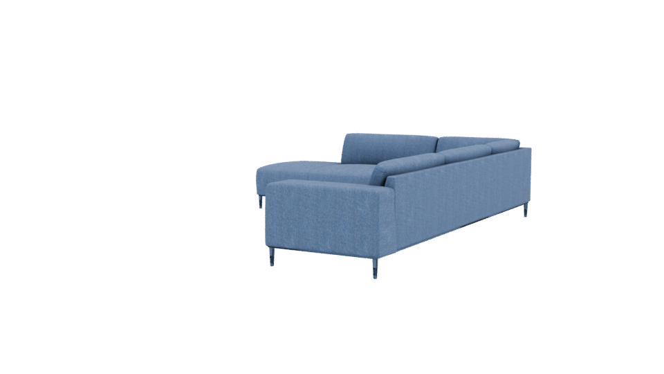 Contemporary L-Shaped Fabric Sofa 3D Model - Professional 3D Model Render 3