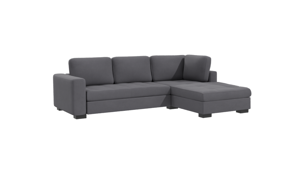Gray Fabric Sectional Sofa Model - Professional 3D Model Render 10
