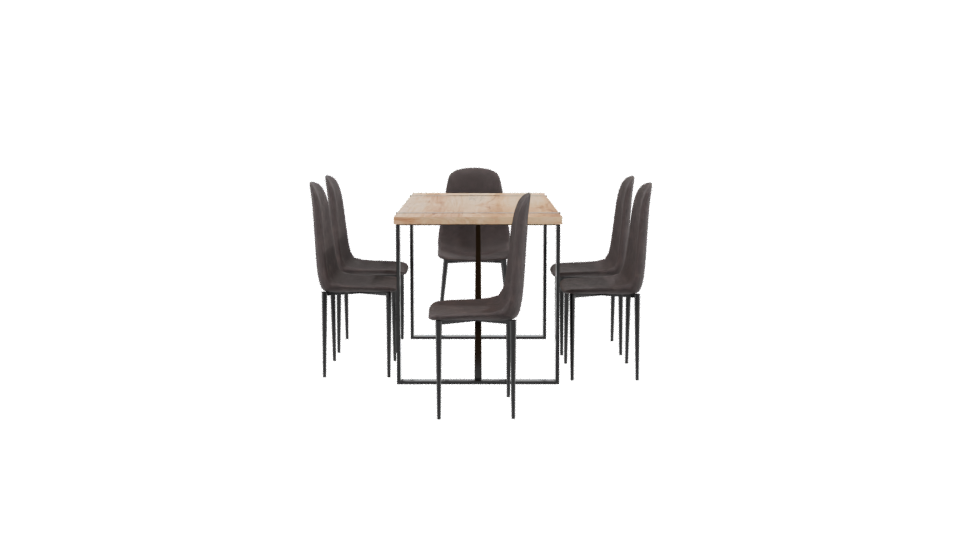 Contemporary Dining Set with Chairs 3D Model - Professional 3D Model Render 2