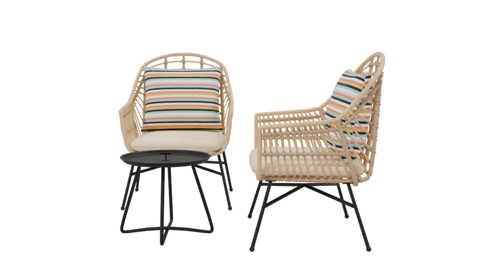 Stylish Outdoor Lounge Set 3D - Professional 3D Model Render 2