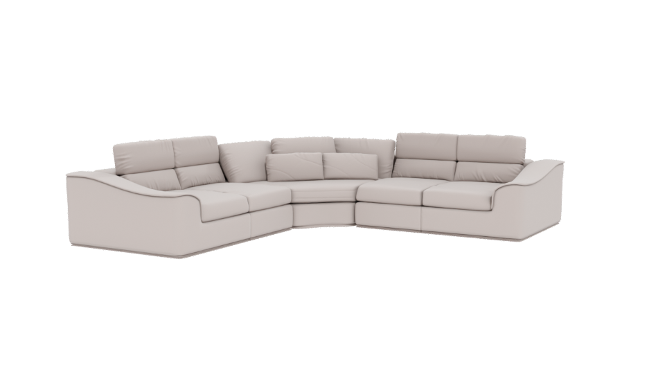 Stylish Curved Sofa 3D Model - Professional 3D Model Render 12