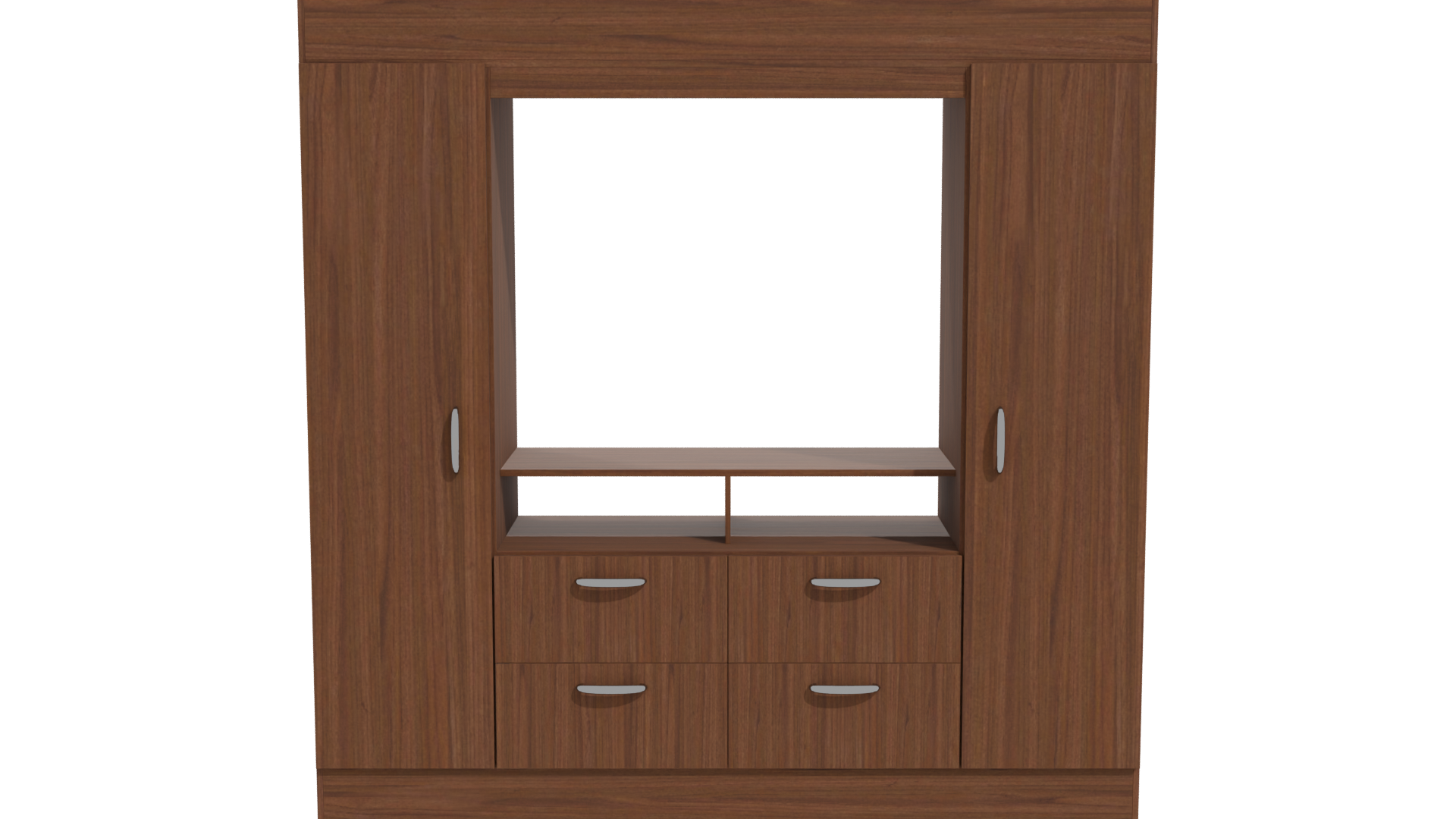 Contemporary Wooden TV Stand 3D Model - Professional 3D Model Render 11