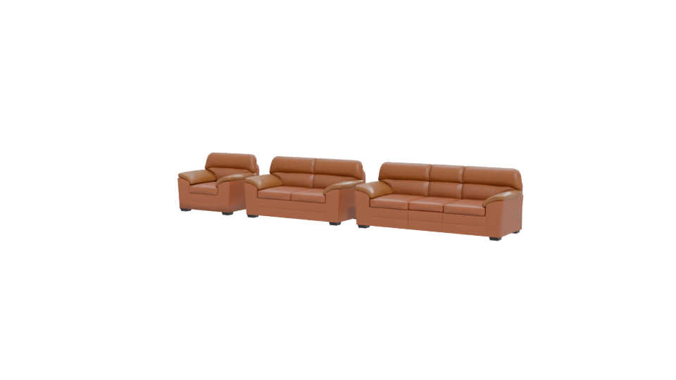 Stylish Modular Leather Sofa Set 3D Model - Professional 3D Model Render 12