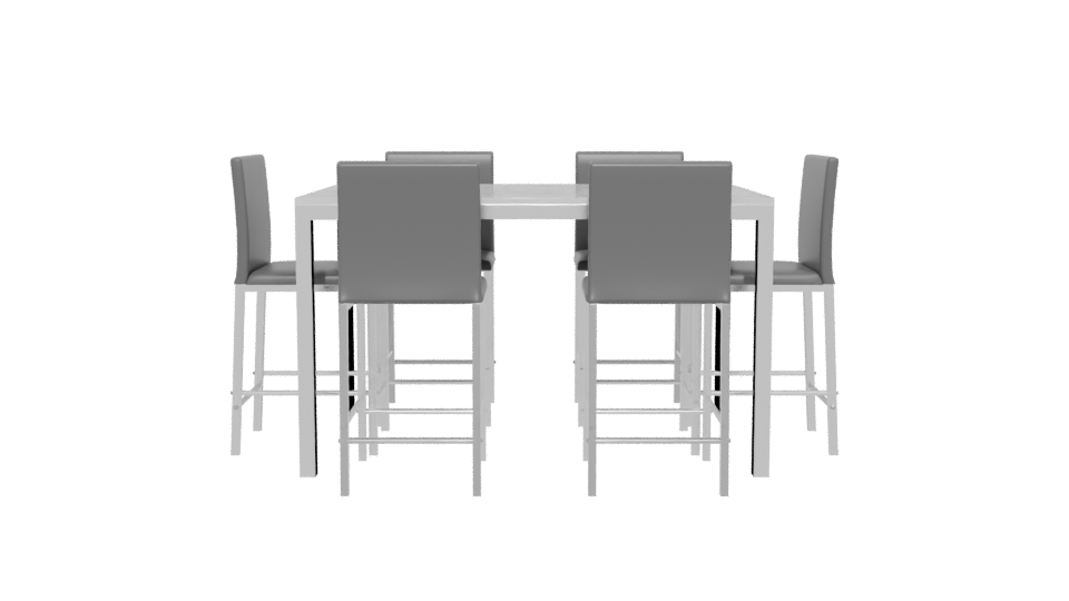 Stylish Modern Dining Table Set - Professional 3D Model Render 5