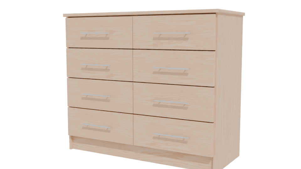 Contemporary Wooden 6-Drawer Chest of Drawers 3D Model - Professional 3D Model Render 12