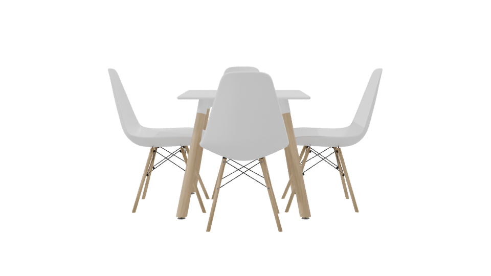 Stylish Minimalist Dining Set 3D - Professional 3D Model Render 8