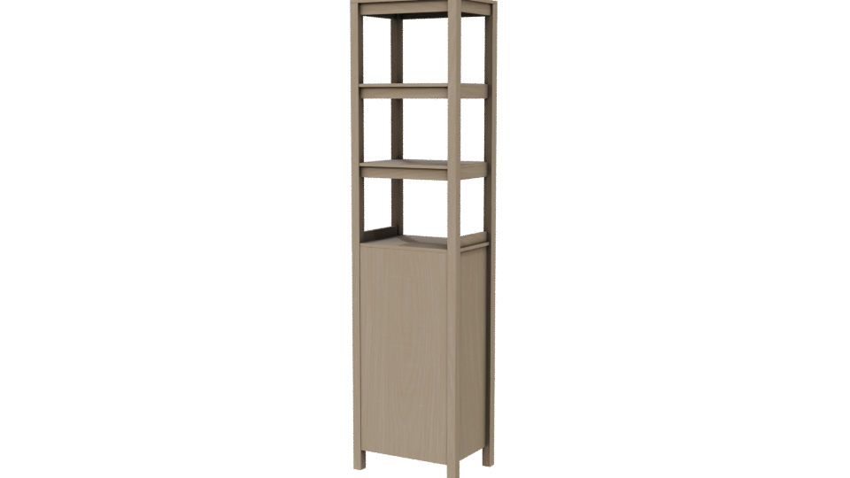 Modern Wooden Shelf Unit 3D - Professional 3D Model Render 6