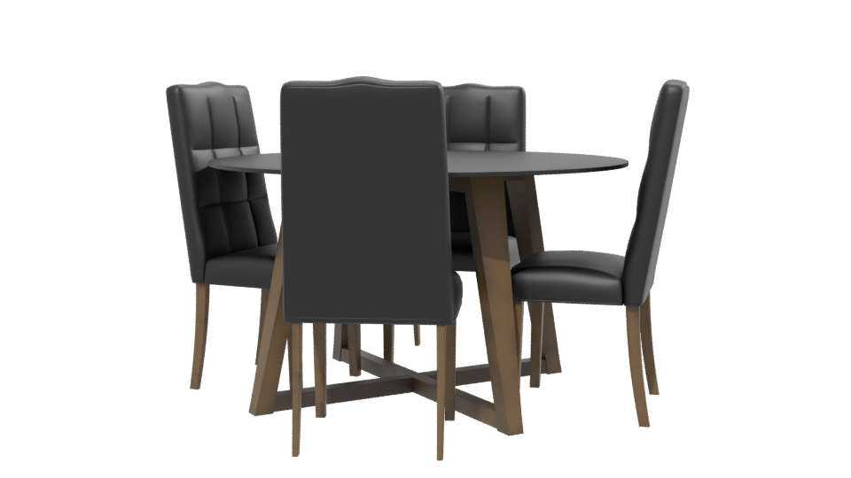 Round Dining Table Set 3D - Professional 3D Model Render 13