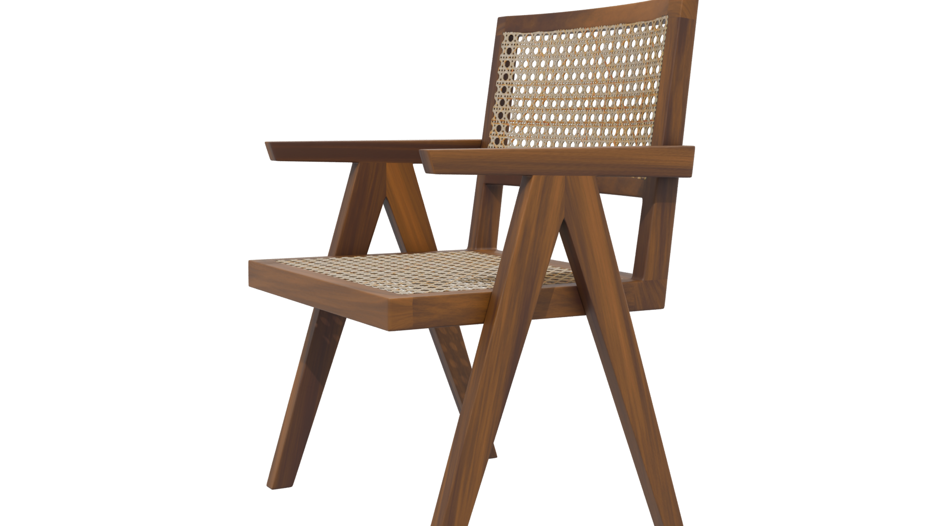 Stylish Wooden Armchair 3D Model - Professional 3D Model Render 13