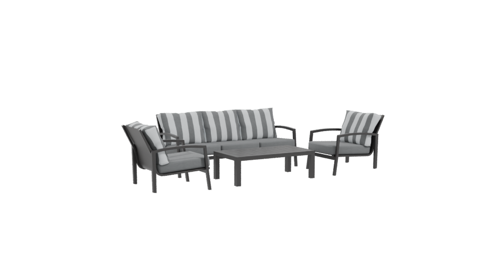 Contemporary Outdoor Seating Set 3D Model - Professional 3D Model Render 10
